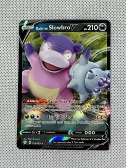 Pokemon TCG SWSH Darkness Ablaze Galarian Slowbro V #99/189 Ultra Rare - Image 1
