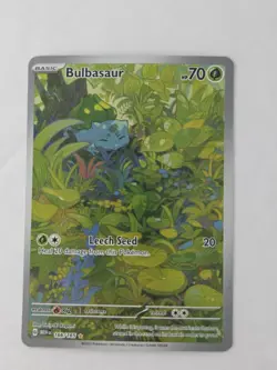 2023 Pokemon Full Art Bulbasaur 166/165 Scarlet & Violet 151 Illustration Rare - Image 1