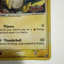 Pokemon Raichu 12/108 EX Power Keepers Reverse Holo Stamped 2007 MP - Image 5