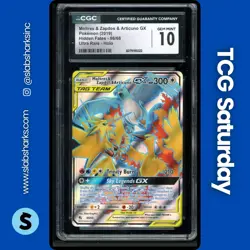2019 POKEMON HIDDEN FATES #66/68 MOLTRES & ZAPDOS ARTICUNO GX ULTRA RARE CGC 10 - Image 1