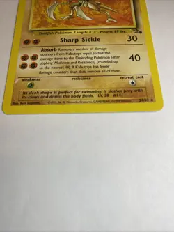 Kabutops Fossil 24/62 Unlimited Rare 1999 Pokemon TCG Card MC Non Holo - Image 4