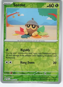Seedot 003/162 Common Reverse Holo SV05: Temporal Forces NM Pokemon - Image 1