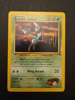 Brock's Zubat - 24/132 - Pokemon Gym Heroes Unlimited Rare Card WOTC (b) - Image 1