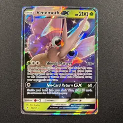 Venomoth GX 12/214 Sm-Unbroken Bonds Holo Full Art Pokemon Card Near Mint NM - Image 1
