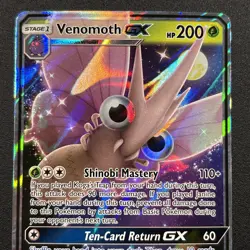 Venomoth GX 12/214 Sm-Unbroken Bonds Holo Full Art Pokemon Card Near Mint NM - Image 2