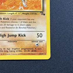 Hitmonlee 22/62 Fossil Non-Holo Pokemon Card WOTC Near Mint NM - Image 5