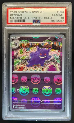 2023 Pokemon SV151 JP Gengar Reverse Holo Master Ball Rare #094/165 PSA 10 - Image 1