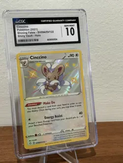 2021 Pokemon Sword & Shield Cinccino Holo Shining Fates CGC10 Gem Mint Low Pop - Image 2