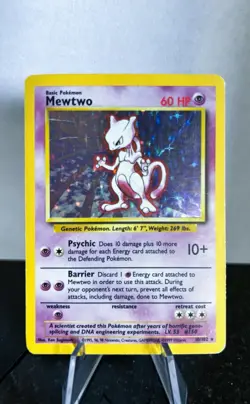 Mewtwo 10/102 Pokemon TCG 1999 Base Set Holo Unlimited Rare - Image 1