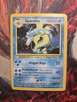 Pokemon TCG Gyarados 6/102 Base Set Unlimited Holo Rare MP - Image 1