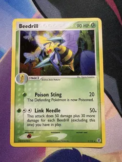 Pokemon TCG Beedrill EX FireRed & LeafGreen Holo Rare Card 1/112 - Image 1