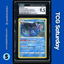 2020 POKEMON SWSH BLACK STAR PROMOS #SWSH072 VAPOREON COSMOS HOLO CGC 9.5 - Image 1
