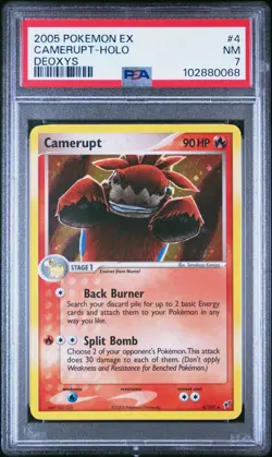 Pokemon Camerupt 4/107 EX Deoxys Holo PSA 7 - Image 1