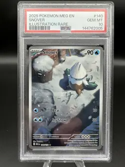 PSA 10 Snover 140/132 Illustration Rare Mega Evolution Pokemon TCG - Image 1