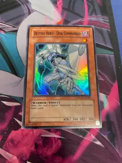 YUGIOH - DESTINY HERO DISK COMMANDER - SUPER RARE - WC07 - NM - Image 1