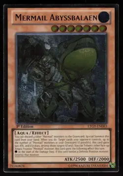 Mermail Abyssbalaen (UTR) LTGY-EN083 Ultimate Rare 1st Edition Yu-Gi-Oh - Image 1