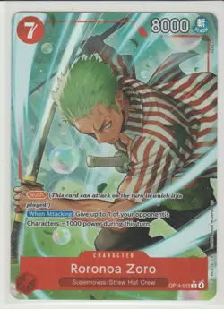 Roronoa Zoro - Alternate Art Rare One Piece Card OP14-015 R - Image 1