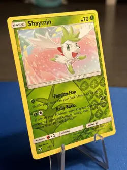 Shaymin 7/73 Reverse Holo Rare Shining Legends Pokemon Card - VLP / NM - Image 1