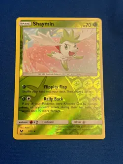 Shaymin 7/73 Reverse Holo Rare Shining Legends Pokemon Card - VLP / NM - Image 2