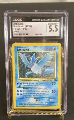 Pokemon Articuno Fossil 2/62 Trading Card CGC Graded 5.5 - Image 1