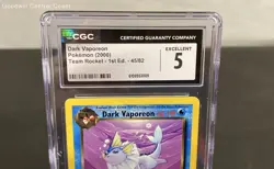 Pokemon Dark Vaporeon 1st Edition Trading Card CGC Graded 5 - Image 3