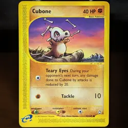 Cubone 72/147 NM Aquapolis Pokemon TCG Card dinosaur skeleton skull bones lonely - Image 1