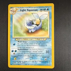 Pokemon TCG Light Vaporeon Neo Destiny Card 52/105 Unlimited Uncommon, Vintage - Image 2