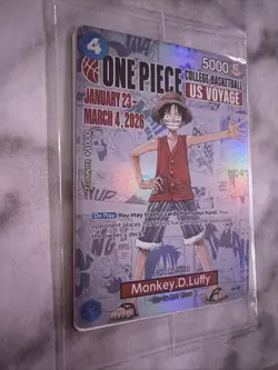 One Piece Monkey D. Luffy US Voyage College Basketball Card Illinois + POSTER - Image 3