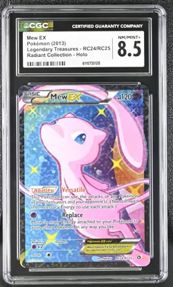 CGC 8.5 Mew EX Legendary Treasures RC24/RC25 Radiant Collection Pokemon Card - Image 1