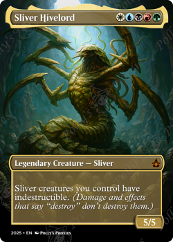 Sliver Hivelord FOIL Proxy Playtest Card with Custom Fantasy Art Design - Image 4
