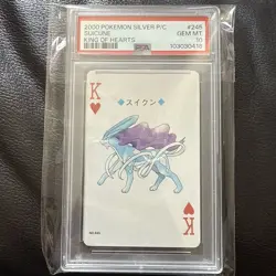 Pokemon PSA 10 GEM MINT Suicune 245 Silver Deck Poker Card King Of Hearts - Image 1