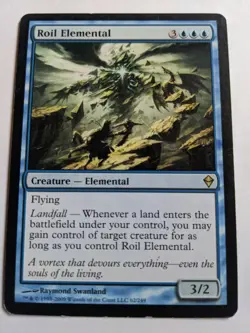 MTG "Roil Elemental"- Zendikar 62 Regular Rare, Very LP - Image 1
