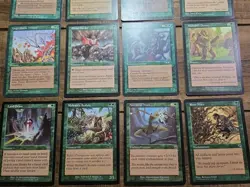 Lot of 12 Green MTG Cards from Urza's Saga edition, Magic the Gathering 1998 - Image 2