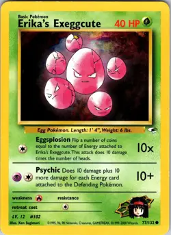 Erika's Exeggcute (77) 077/132 Gym Heroes Pokemon TCG NM Unlimited - Image 1