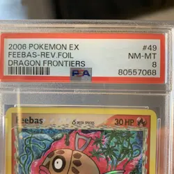 Pokemon 2006 EX Dragon Frontiers Feebas Reverse Foil Rare 49/101 Graded 8 - Image 4