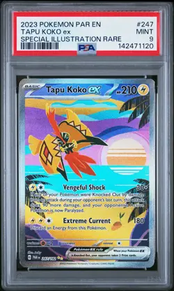 2023 POKEMON PAR EN-PARADOX RIFT SPECIAL ILLUSTRATION RARE TAPU KOKO EX PSA 9 - Image 1