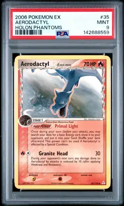 2006 POKEMON EX HOLON PHANTOMS #35 AERODACTYL PSA 9 - Image 1