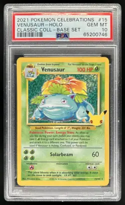 2021 Pokemon SWSH Celebrations Venusaur Classic Collection #15/102 PSA 10 - Image 1