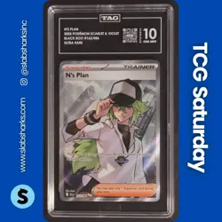 2025 POKEMON BLACK BOLT #163/086 N'S PLAN FULL ART ULTRA RARE TAG 10 - Image 1