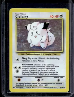 1999 Pokemon Unlimited Clefairy Rare Holo #5/102 - Image 1
