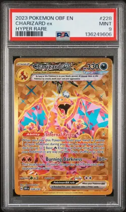 2023 POKEMON OBF EN-OBSIDIAN FLAMES HYPER RARE #228 CHARIZARD EX PSA 9 - Image 1