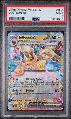 2025 POKEMON PRE EN-PRISMATIC EVOLUTIONS #030 JOLTEON EX PSA 9 - Image 1