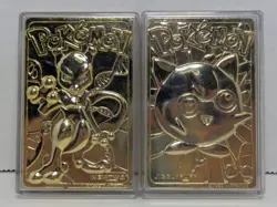 1999 Burger King Limited Edition Pokemon 23K Gold Plated Mewtwo & Jigglypuff - Image 1