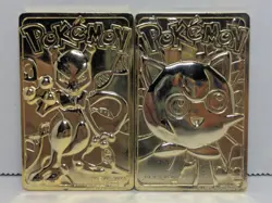 1999 Burger King Limited Edition Pokemon 23K Gold Plated Mewtwo & Jigglypuff - Image 2