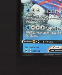 Kyogre V 037/159 Crown Zenith Ultra Rare Holo Pokemon Card NM - Image 5