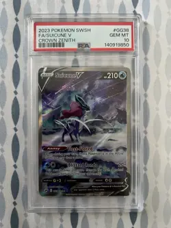 Pokemon Suicune v Crown Zenith GG38/GG70 PSA 10 - Image 1