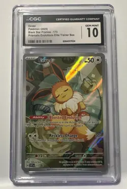 CGC 10 GEM MINT Eevee Prismatic Evolutions ETB Promo 173 Pokemon Card - Image 1