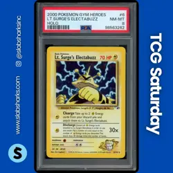2000 POKEMON GYM HEROES #6/132 LT. SURGE'S ELECTABUZZ HOLO RARE PSA 8 - Image 1
