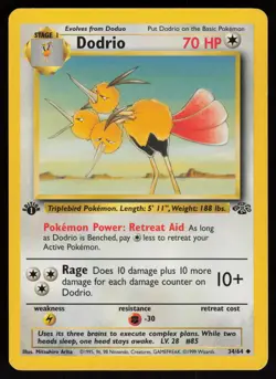 Dodrio 34/64 Uncommon Jungle 1st Edition Pokemon - Image 1