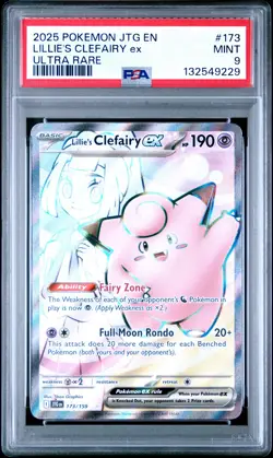 2025 POKEMON JTG EN-JOURNEY TOGETHER ULTRA RARE #173 LILLIE'S CLEFAIRY EX PSA 9 - Image 1
